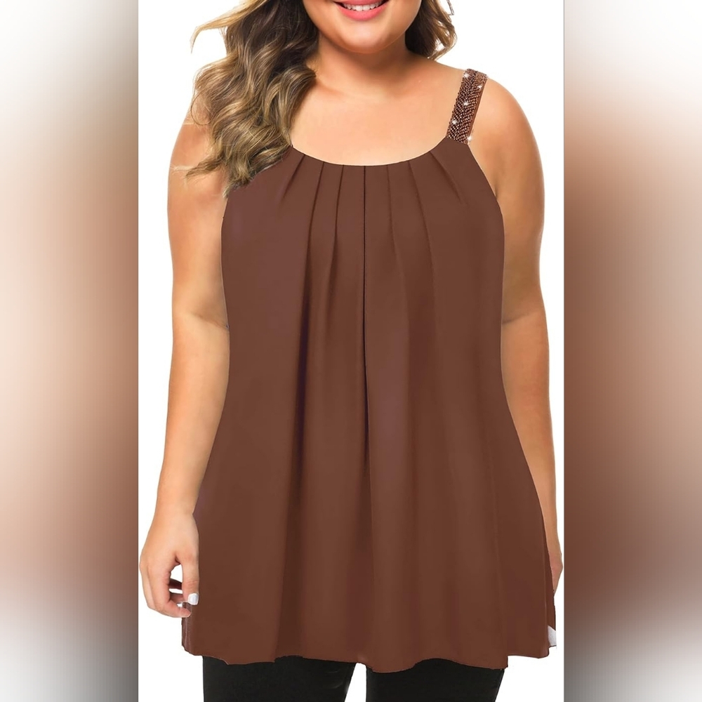 Maner Pleated Chiffon Cami